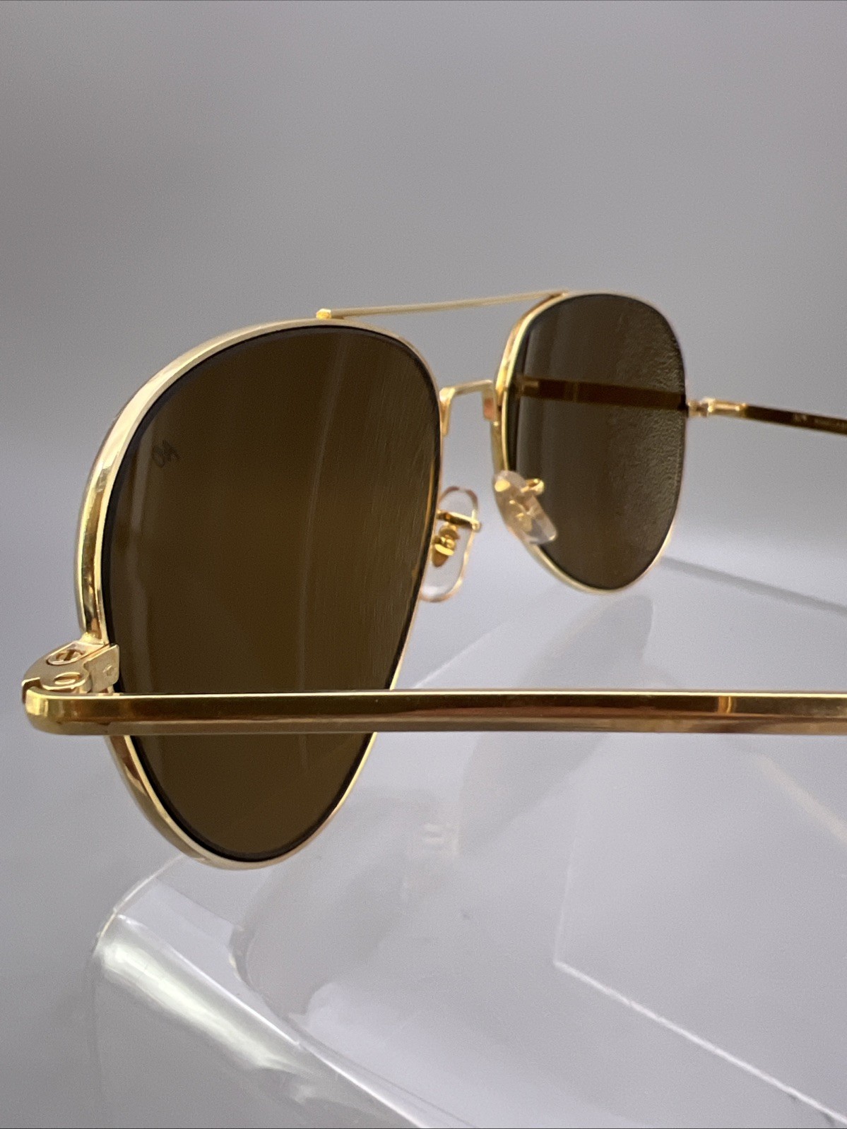 American Optical General Polarized Aviator Sunglasses 58-14 24k USA I08