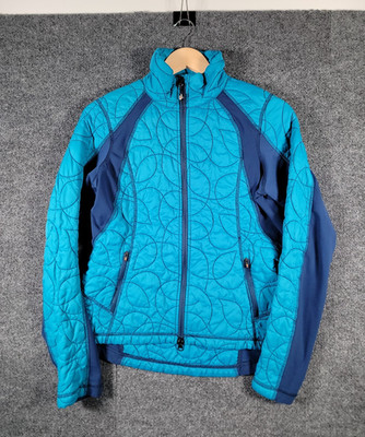 Kerrits Jacket Medium Womens Blue Quilted Softshell Equestrian Riding Full Zip
