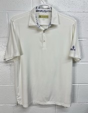 Donald Ross Golf Polo Shirt White Short Sleeve Floral Collar Men  s Medium / LOGO