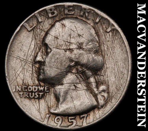 1957-D Washington Quarter- Silver- Scarce Better Date No Reserve #J4162