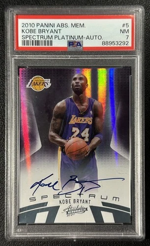 KOBE BRYANT PSA 7 2010 PANINI ABSOLUTE MEMORABILIA #5 SPECTRUM AUTO PLATINUM /10