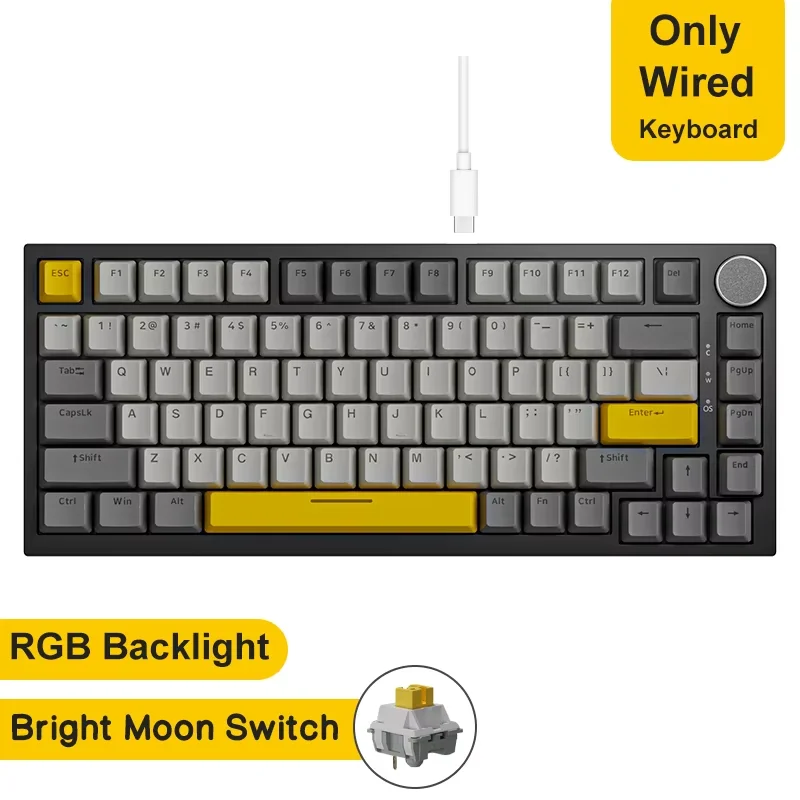 AJAZZ AK820PRO Clavier mécanique 75% TKL,2,4G sans Fil/BT5.1/USB-C