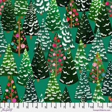 Woodland Holiday Holiday Fir by Daughter Earth Katy Tanis for Freespirit 1 yard