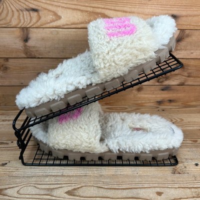 UGG Hausschuhe Damen Größe UK 6 Cozetta lockig beige rosa Fell gefüttert Outdoor Sandalen