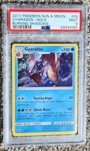 Gyarados 2017 Pokémon Sun & Moon Burning Shadows Cosmos Holo #33 PSA 9 Mint Rare