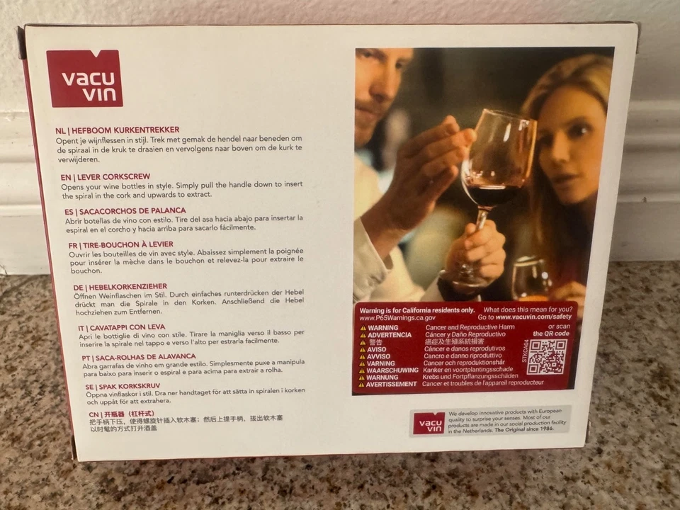NUEVO SACACORCHOS VACU VIN LEVEL ABRIDOR DE BOTELLAS DE VINO STKCA05 PAÍSES BAJOS Foto 2 de 2