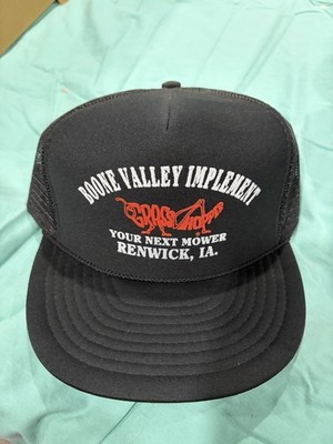 Vintage Grasshopper Mower Hat Boone Valley Implement Trucker Cap Renwick, IA.