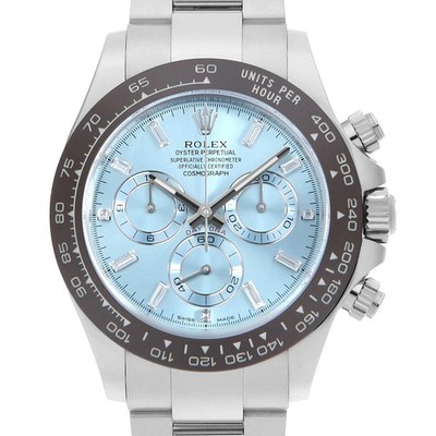 ROLEX Cosmograph Daytona 8P Baguette Diamanten 3P Diamanten 116506A Eisblau R...