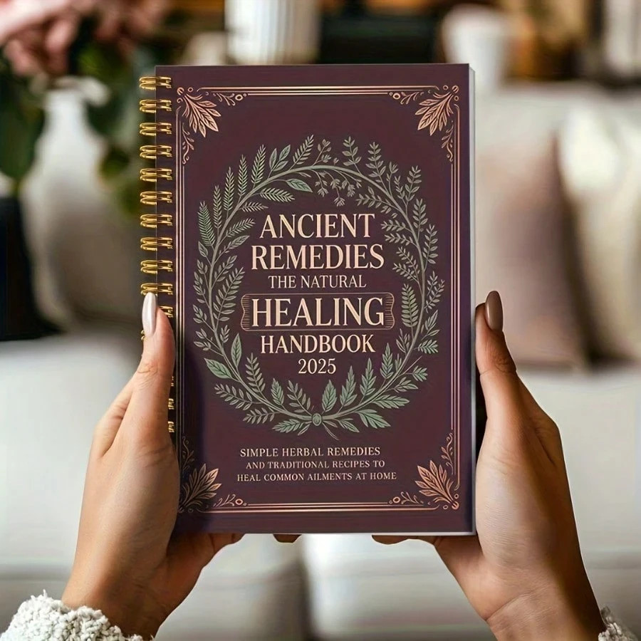 The Ancient Natural Healing Handbook, Spiral-Bound Guide for Herbal Remedies