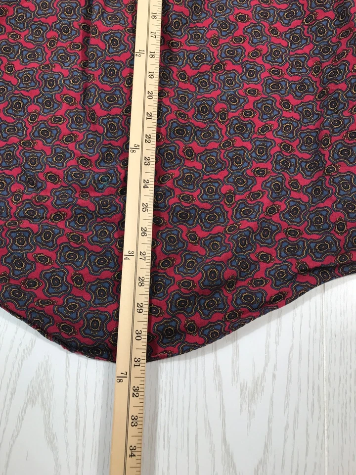 Camisa De Colección Años 80 Dockers Manga Larga Hombre M Roja Geométrica Abstracta Abotonada Foto 4 de 4