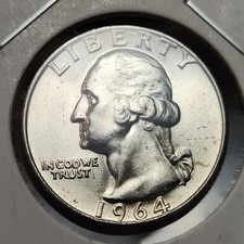 1964-D Washington Quarter BU Uncirculated Mint State 90% Silver 25c  Q-d64f