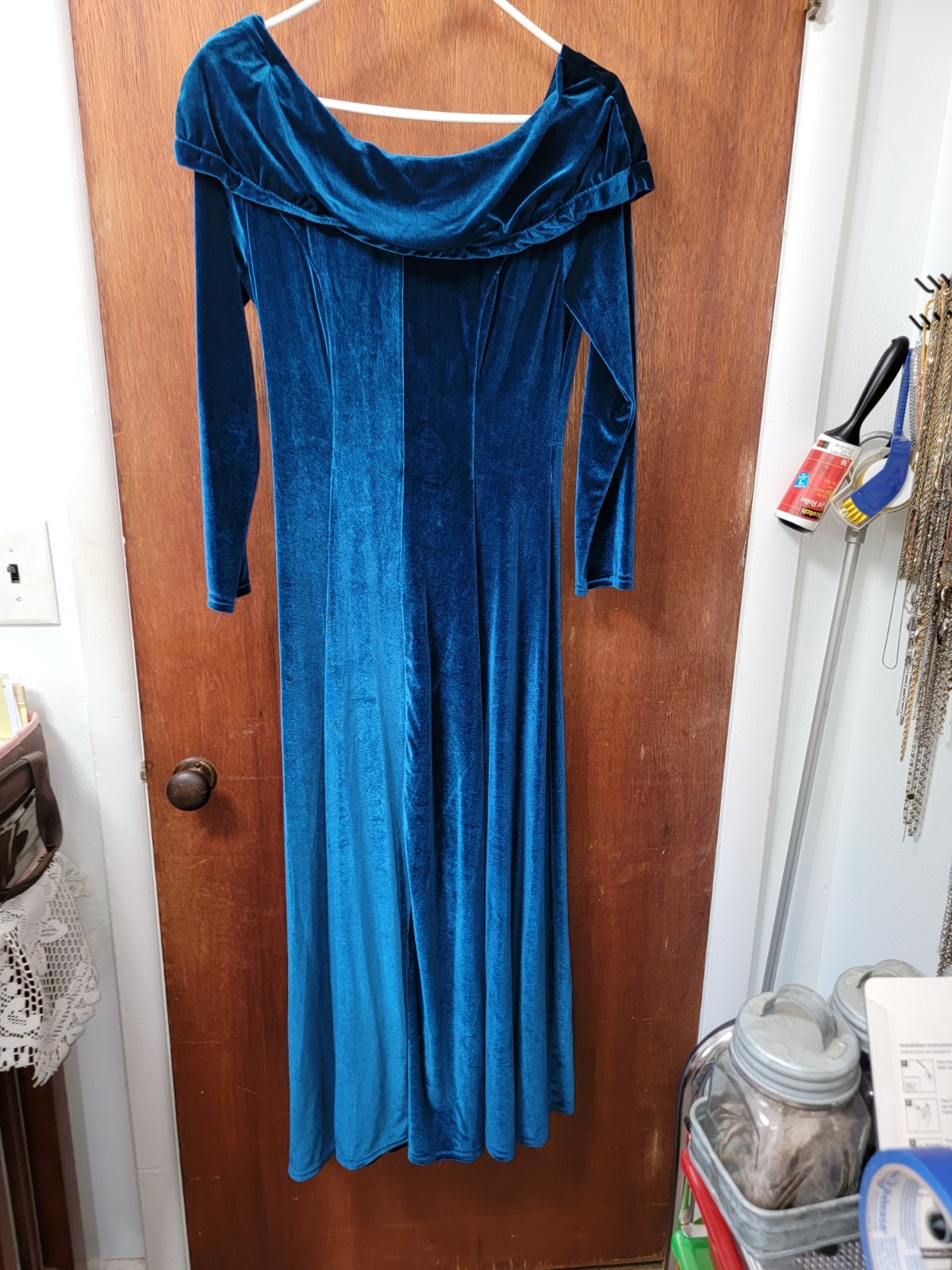 Blue Velveteen Dress
