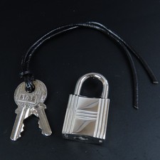 HERMES Padlock key set number 101 Cadena Silver Gold Plated Unisex 102450