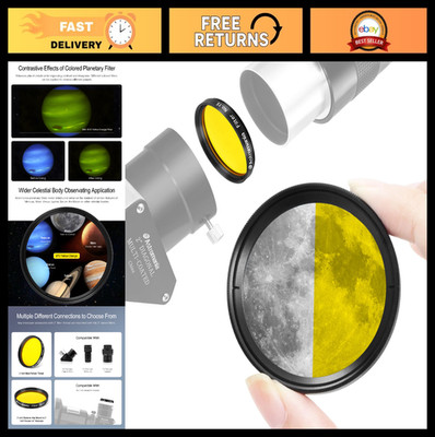 2'' Yellow Orange Planetary Telescope Filter - Enhance Lunar & Planetary Contrast