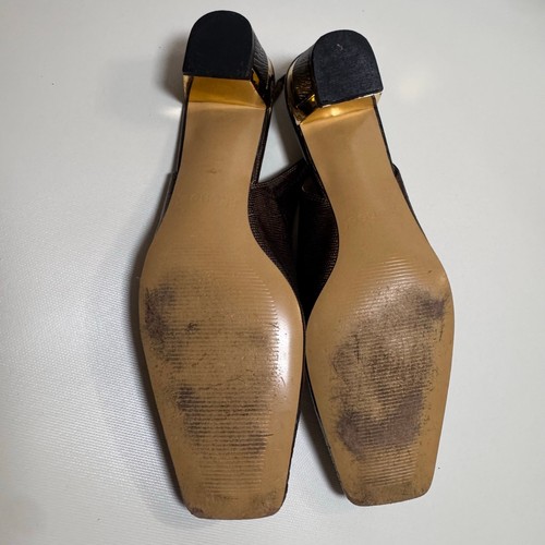 J. Renee Women's Copper Snakeskin Texture Sling Back Pump Square Toe Casual 9M - Picture 3 of 9