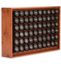 Bourbon & Barrel Woodworks 60 Jar Spice Rack Organizer Set Bamboo NEW Sealed