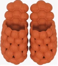 Massage Bubble Slides Slippers  Non-slip Spa Slippers 45-46 Orange Nwob Unisex