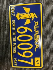 1966 1967 Alaska license plate North to the Future replica 