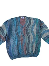 VTG St. Croix Multicolor Sweater Coogi Style Crew Neck 90’s USA Men’s Sz L