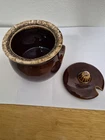 Vintage Hull Pottery Sugar Bowl Bean Pot with Lid Brown Drip Glaze Made in USA
