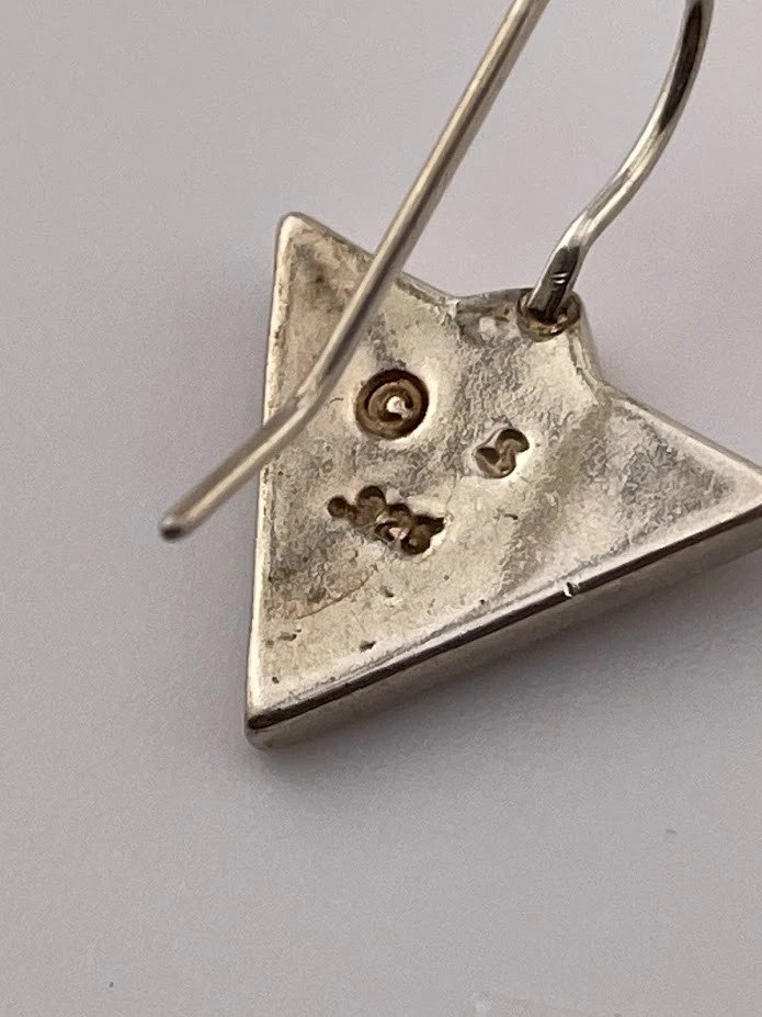 PENDIENTES SILPADA W1114 PLATA ESTERLINA 925 TRIÁNGULOS FLECHA CRISTAL SUROESTE 943 Foto 3 de 4