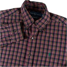 Ralph Lauren Shirt Mens Small Red Plaid Classic Fit Button Down Long Sleeve Pony