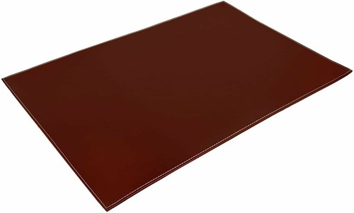 Desk Pad Blotter Protector with Faux Leather Velvet Bottom. Color Dark Brown... - Picture 3 of 9
