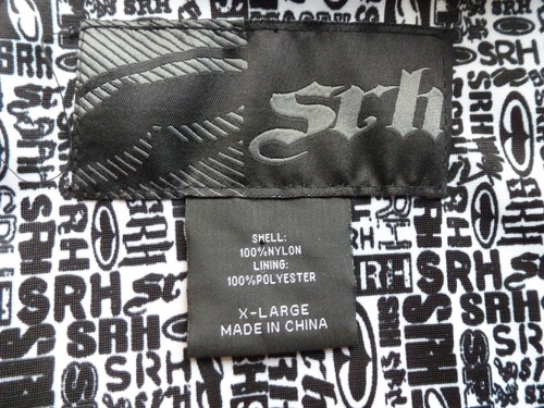 SRH Coach Jacket XL Polyester Black Embroidered Logos Skater - Picture 11 of 11