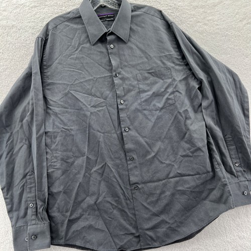 Geoffrey Beene Dress Shirt Mens 16.5 Large Gray Button-Up Top Long Sleeve - Picture 2 of 15
