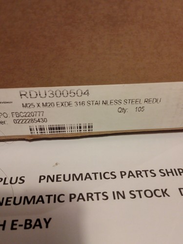 EATON RDU300504 M25 X M20 EXDE 316 S/S REDUCING BUSH LOT OF 2 NEW NOT BOXED - Picture 11 of 16