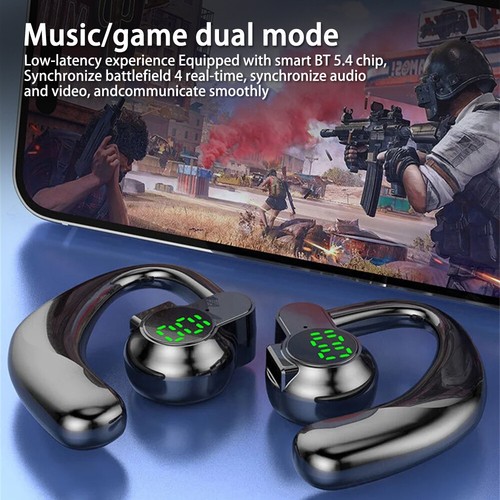 Bluetooth 5.4 Wireless Headset Driving Trucker Earbud Noise Cancelling Earpiece - Photo 7 sur 26