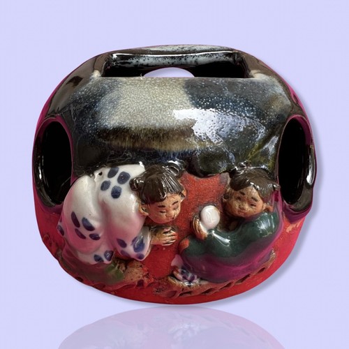 良齋 ANTIQUE Japanese Sumida Gawa Pottery Incense Holder Inoue Ryosai? SUMIDAGAW - Picture 2 of 10