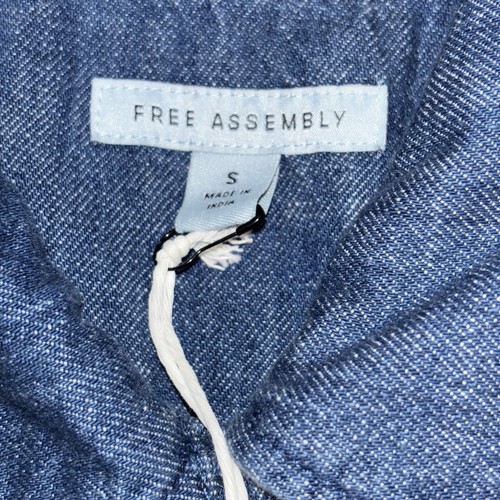 FREE ASSEMBLY Denim Belted Utility Mini Dress Sz S - Picture 13 of 15