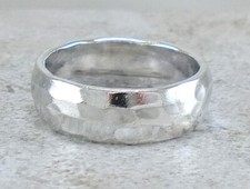 925 STERLING SILVER 8MM HAMMERED BAND RING size 12 style r3421