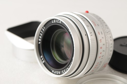 ☆316☆ TOP MINT in Box LEICA SUMMILUX-M 35mm f1.4 ASPH. 6-bit Silver From JAPAN - Picture 5 of 24