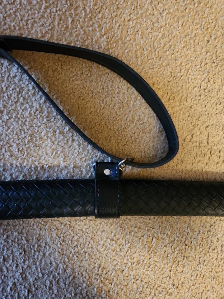 Katana Espada Cuero Con Correa 1060 Acero al Carbono 1 Correa Rasgada Foto 4 de 4