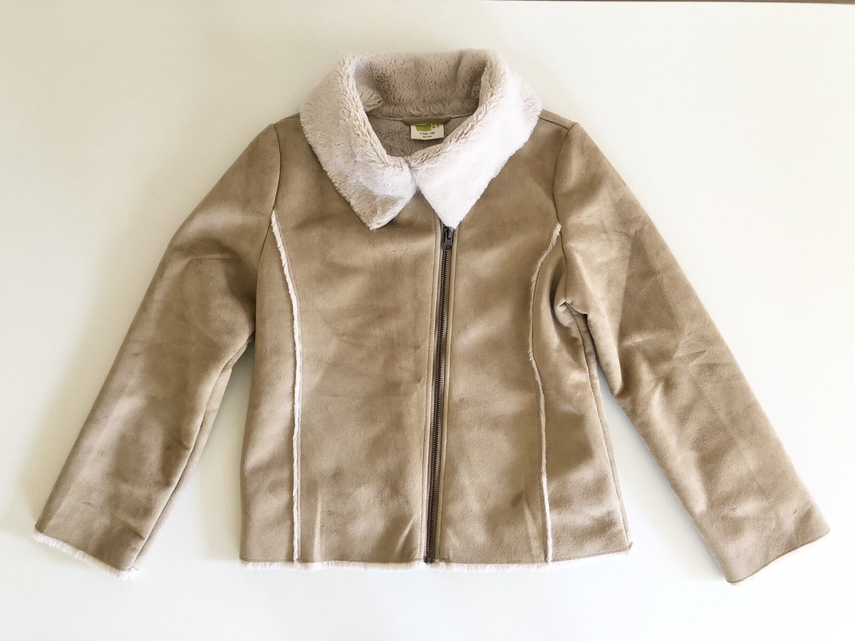 コレクション Crazy 8 Faux Suede Jacket Girls Large 10/12 Beige Tan Soft Fur