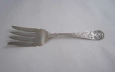DURGIN BOUQUET STERLING SILVER SERVING FORK GORGEOUS CRISP