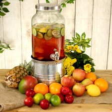 Mason Jar Drinks Dispenser with Ice Bucket Stand 5ltr | Beverage Water Punch