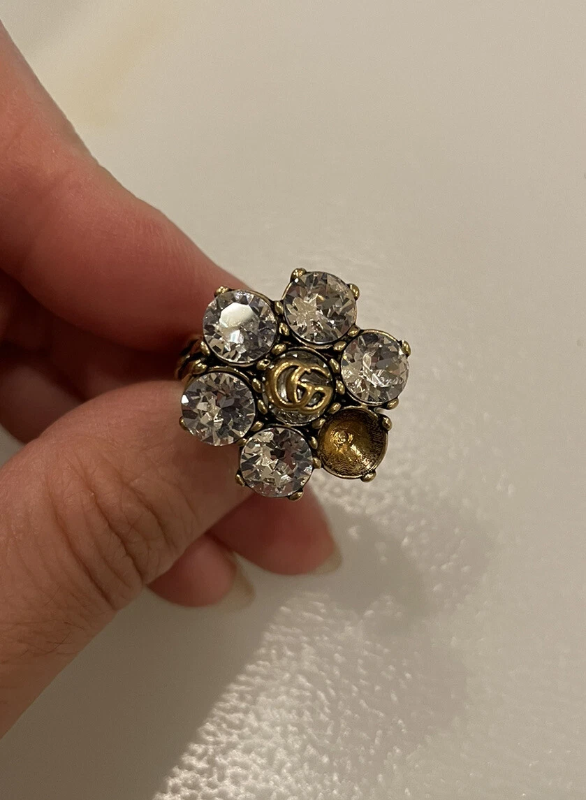Crystal double g ring new arrivals