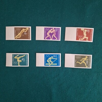 BULGARIEN 1960 OLYMPISCHE SPIELE IN ROM komplette Serie 6 Val neu ungezähnt postfrisch **