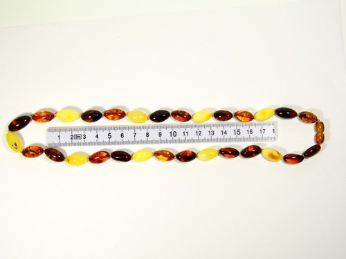 Collar de ámbar báltico multicolor para mujer piedras preciosas naturales genuinas 4398 - Imagen 4 de 15