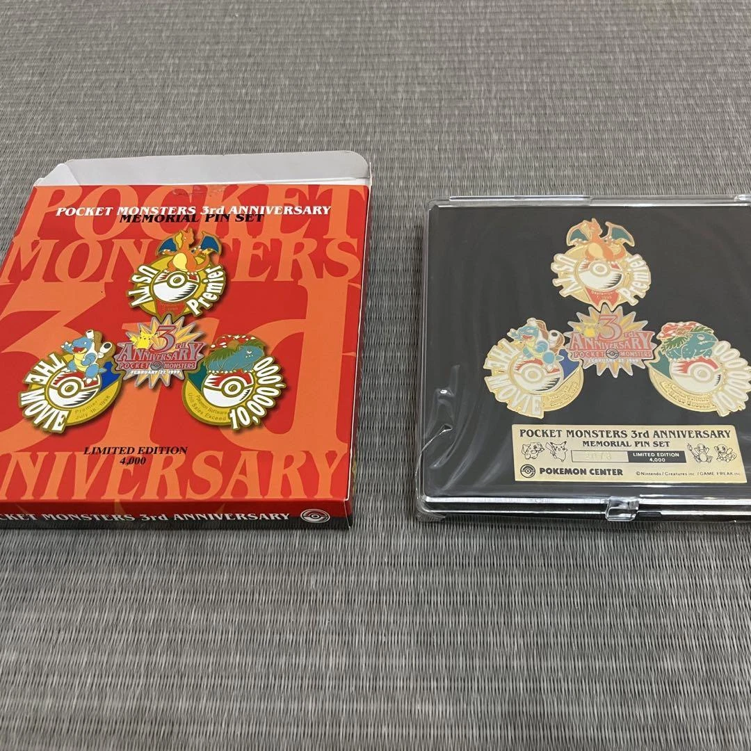 Pokemon 3rd Anniversary Memorial Pin Badge Set Limited Edition Pocket Monster