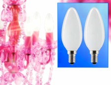 2x 60w Classic Filament Candle Chandelier Bulb /Lamp SES-E14 Pearl/Frosted UK
