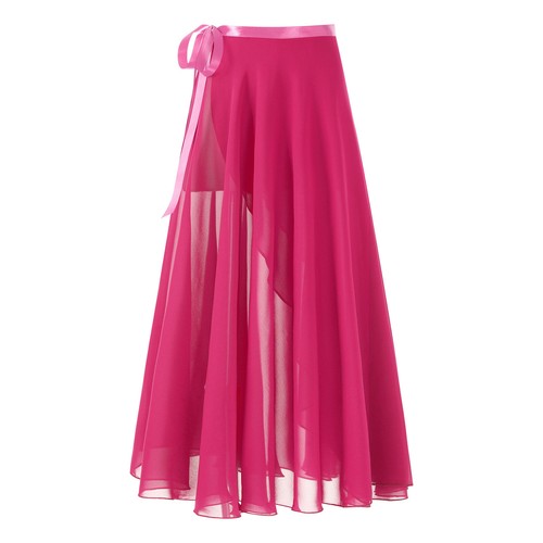 Women's Sheer Lace Up Wrap Dance Skirt Solid Color High Waist Flowy Midi Skirt - Picture 30 of 134