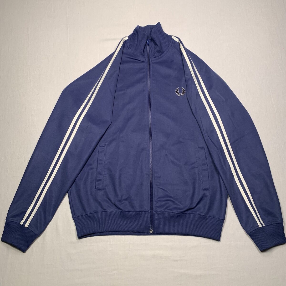 Fred Perry Blue Full Zip Track Jacket Mens Medium M Fred Perry Blue Full Zip Track Jacket Mens Medium M