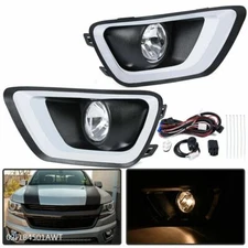 Fit For 2015-2020 Chevrolet Colorado Clear Lens Fog Lights Kit With Bezel Swith