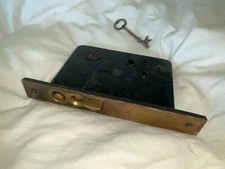 RARE Antique Branford Mortise Type Exterior Door Lock Mechanism B.L.W Tested