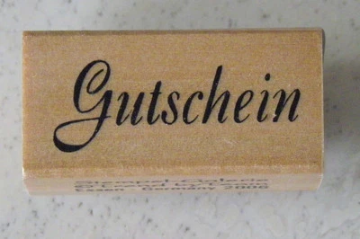 STEMPEL-GALERIE Stempel -- Gutschein - ca. 2x4 cm - Nr. 20990 - NEU - Karten - Taufe - Feier