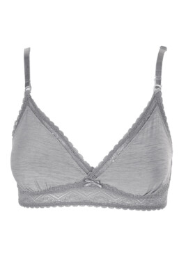 Heidi By Heidi Klum Heather Mist Marled Geometric-Lace Bralette M